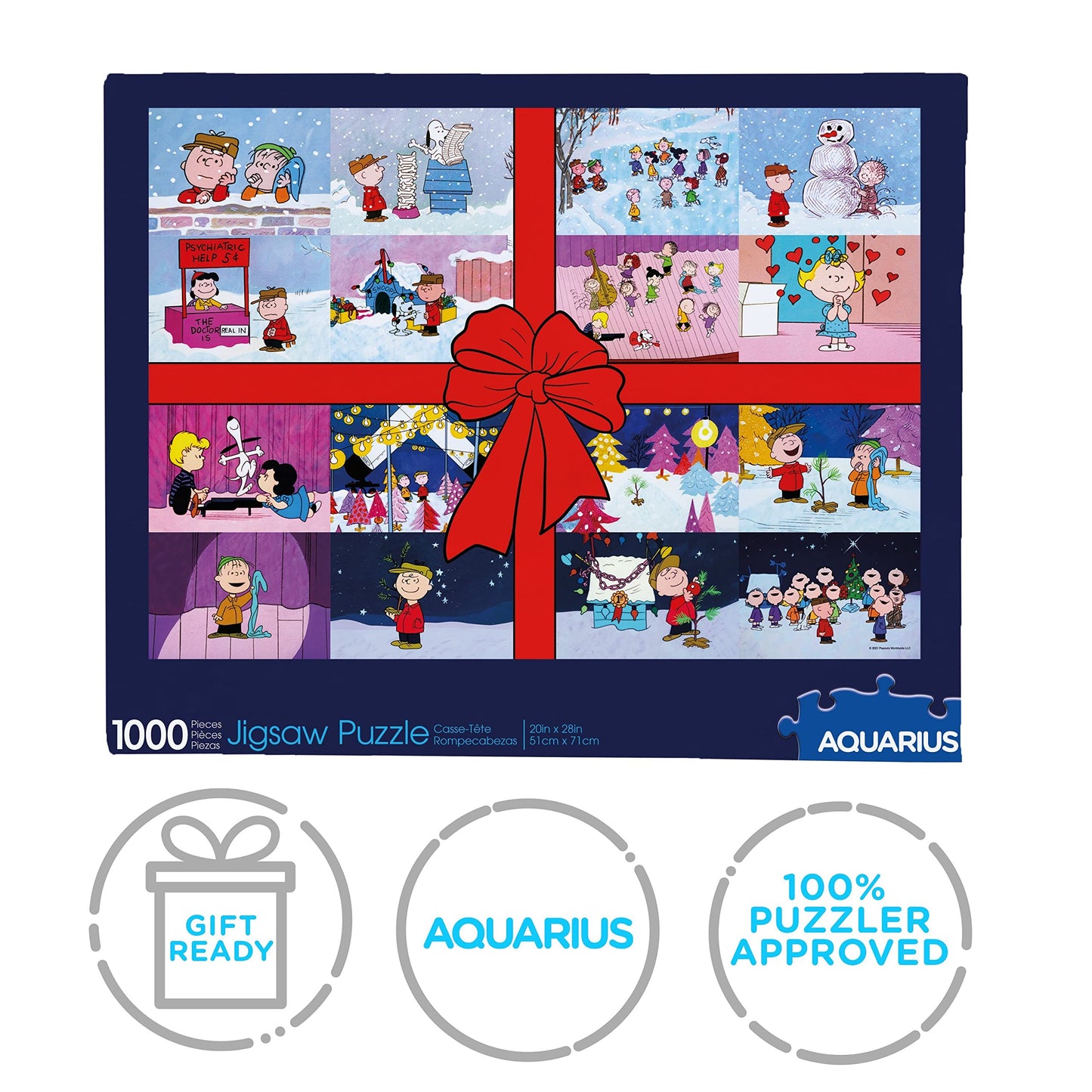 AQUARIUS Charlie Brown Puzzle – 1000 Pieces, Glare-Free, Precision Fit, Officially Licensed Peanuts, 20x28-inch