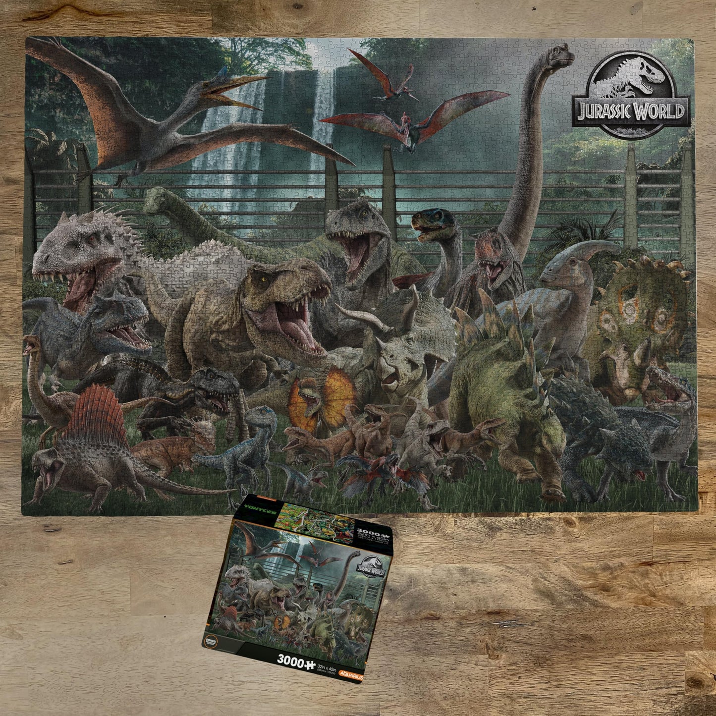 Aquarius Jurassic World 3000pc Puzzle – 42x35 Inches, Glare-Free, Precision Cut – Official Jurassic World Merchandise