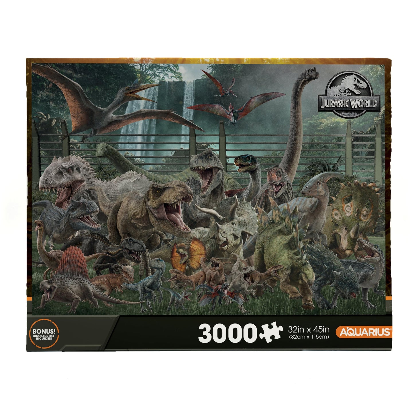 Aquarius Jurassic World 3000pc Puzzle – 42x35 Inches, Glare-Free, Precision Cut – Official Jurassic World Merchandise