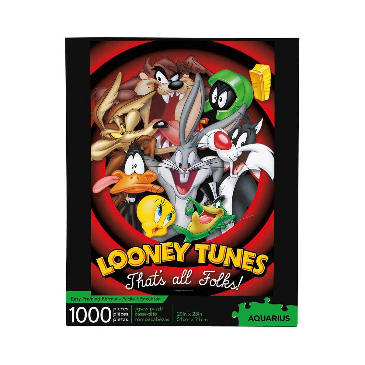AQUARIUS Looney Tunes Puzzle 1000 Pieces – Glare-Free, Precision Fit, 20x28 Inches, Officially Licensed