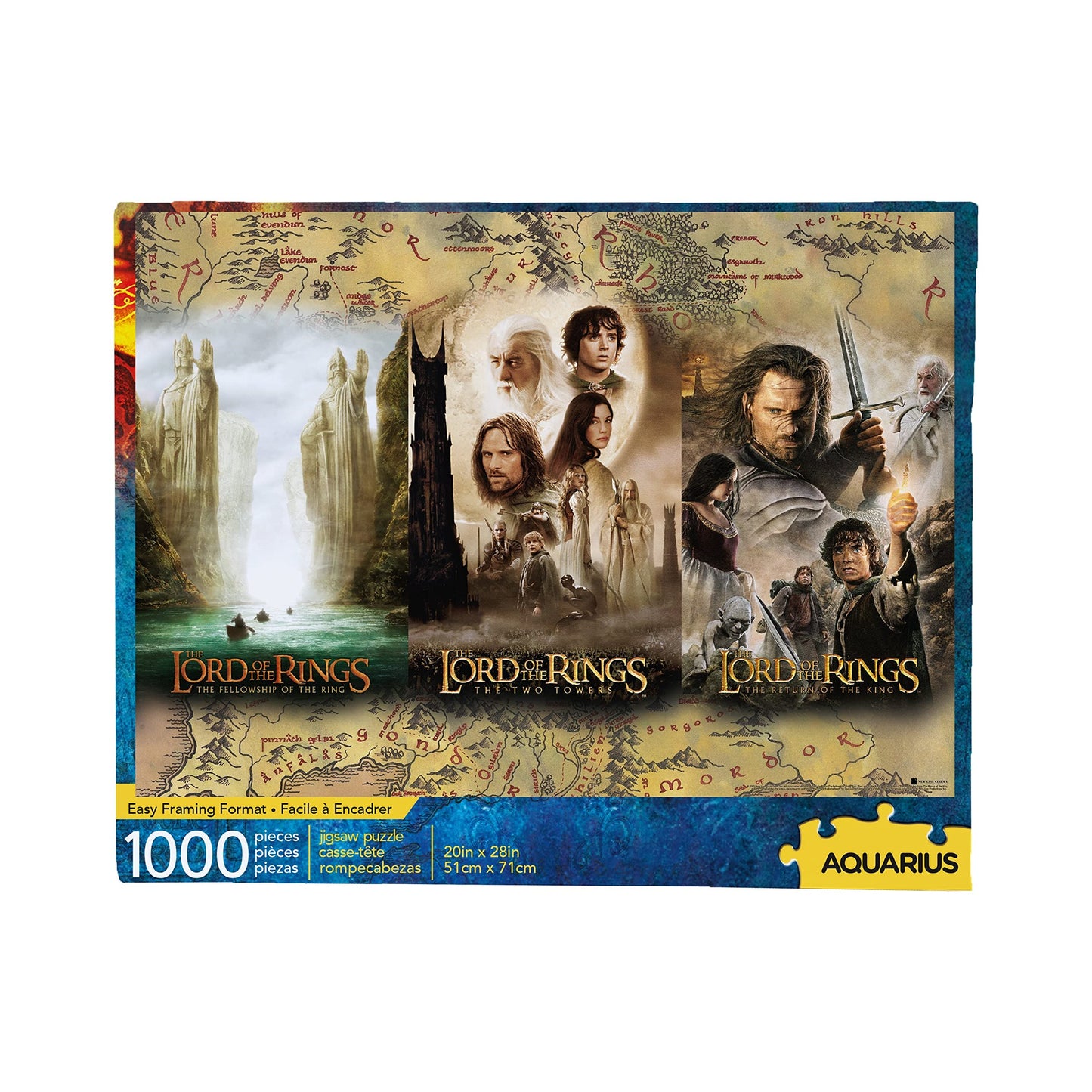 AQUARIUS Lord of the Rings Triptych Puzzle (1000 Pieces) – Glare-Free, Precision Fit, Officially Licensed