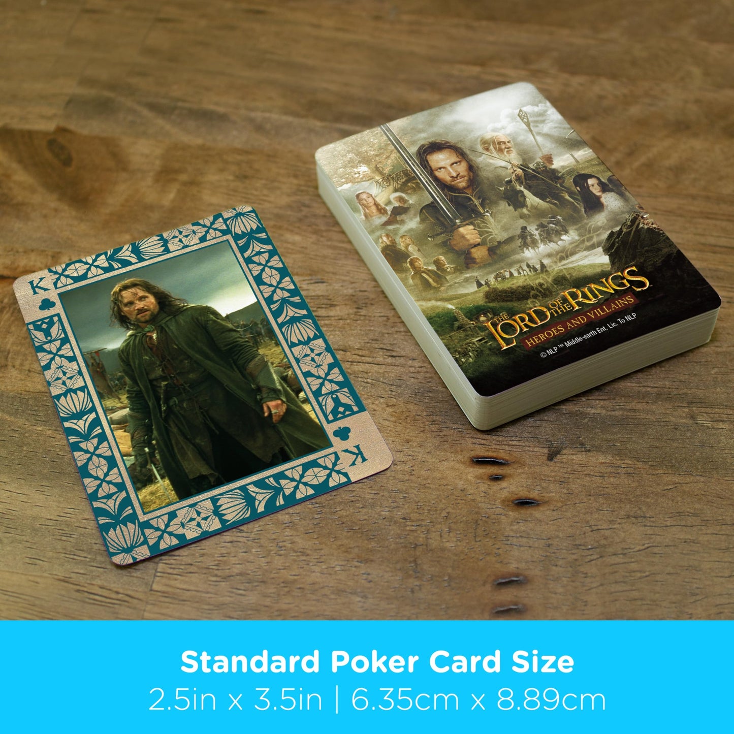 AQUARIUS LOTR Playing Cards – Heroes & Villains Deck, Officially Licensed, Poker Size