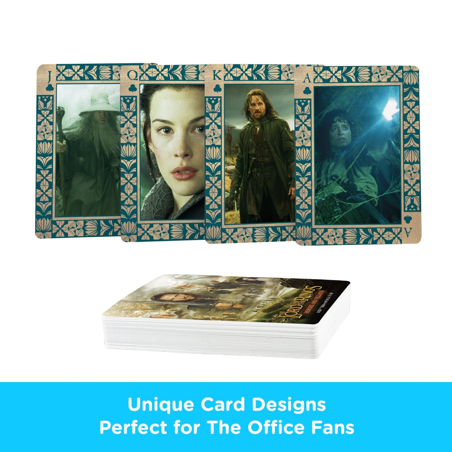 AQUARIUS LOTR Playing Cards – Heroes & Villains Deck, Officially Licensed, Poker Size