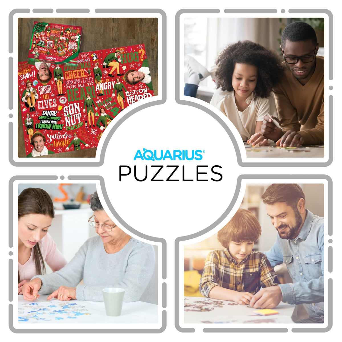 AQUARIUS Elf Wrapping Paper 1000-Piece Puzzle – Glare-Free, Precision Fit, Official Elf Merchandise