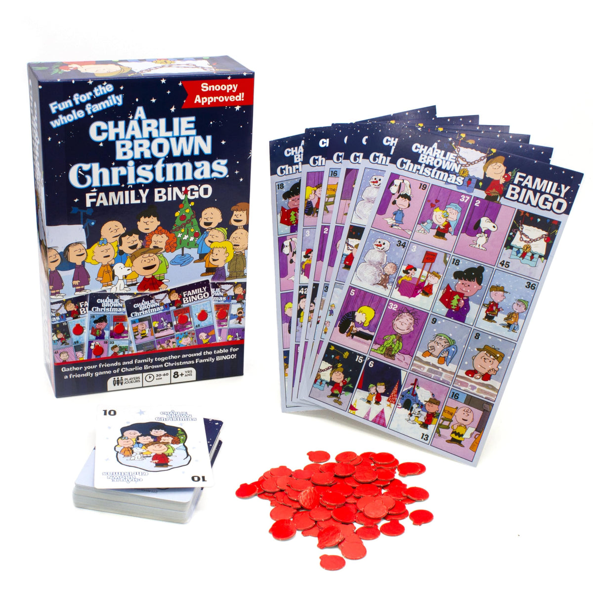 Aquarius Peanuts Charlie Brown Christmas Family Bingo Game | Festive Family Fun