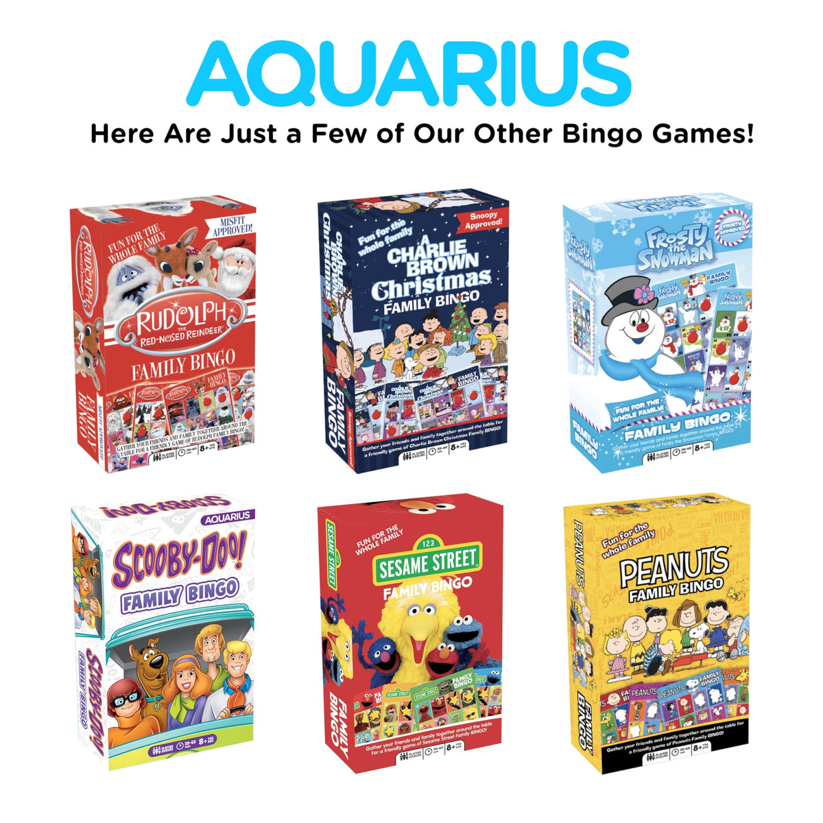Aquarius Peanuts Charlie Brown Christmas Family Bingo Game | Festive Family Fun