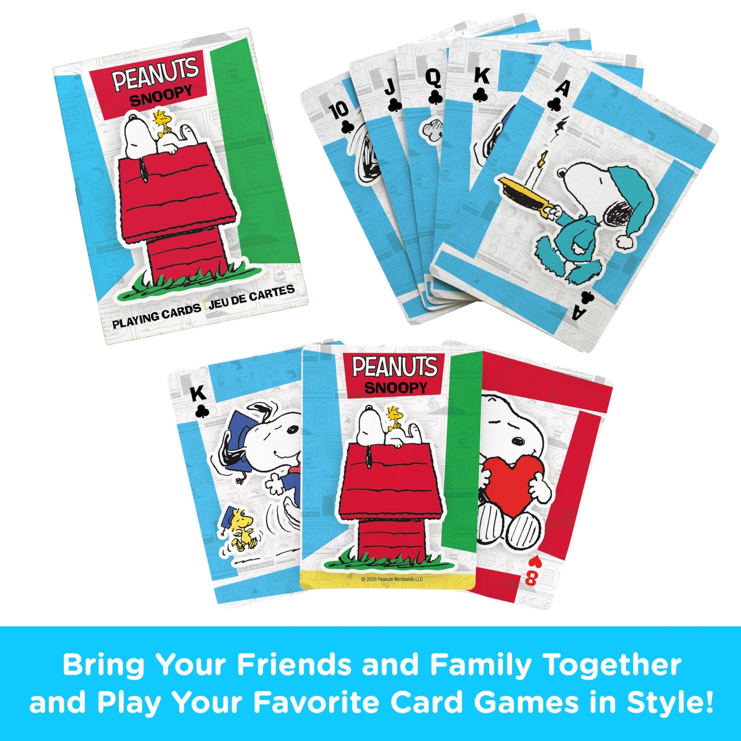 Aquarius Peanuts Snoopy Playing Cards — Official Licensed Poker Size Linen Finish Deck