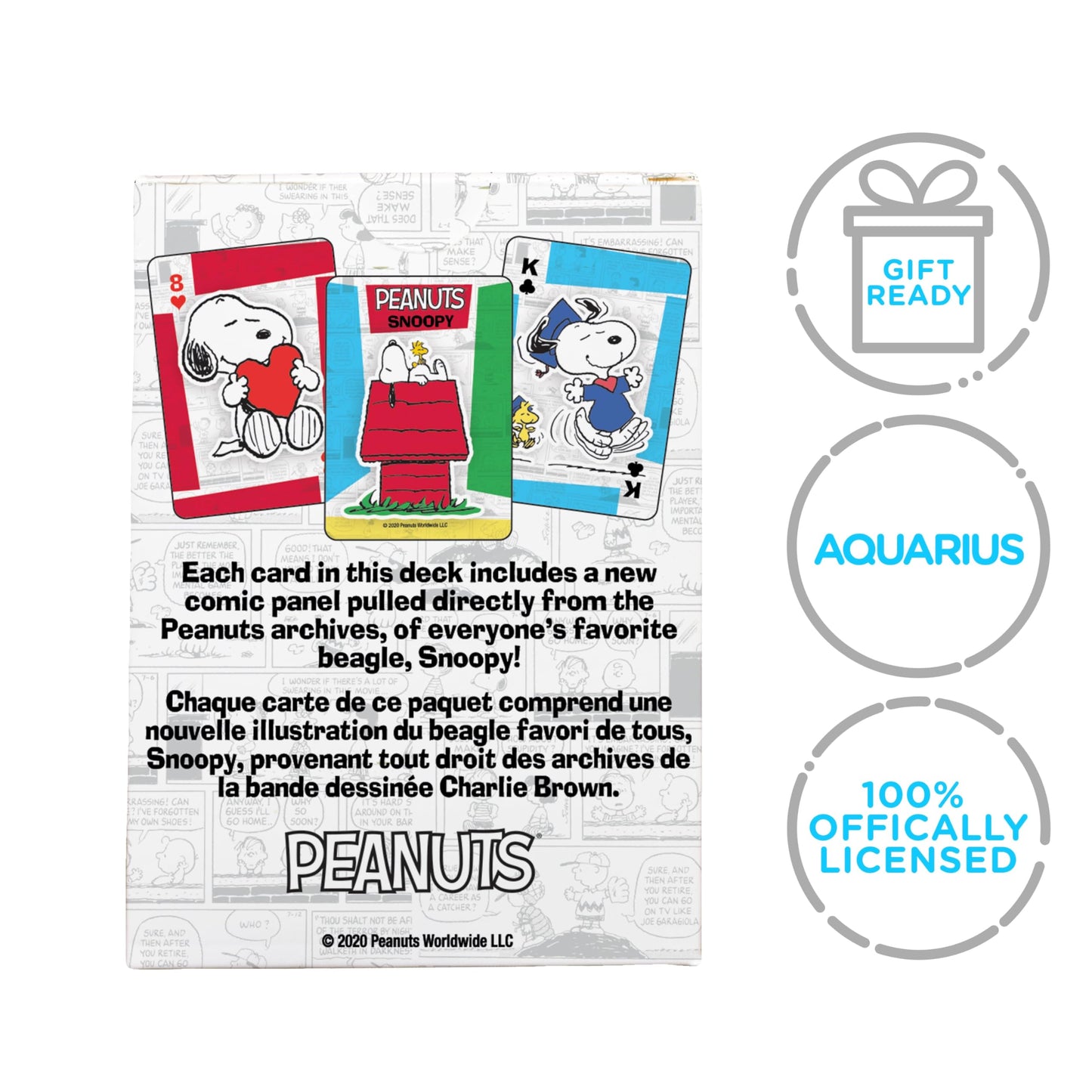 Aquarius Peanuts Snoopy Playing Cards — Official Licensed Poker Size Linen Finish Deck