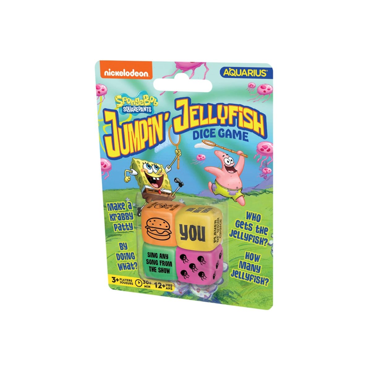 AQUARIUS SpongeBob Jumping Jellyfish Dice Game | Family Party Fun
