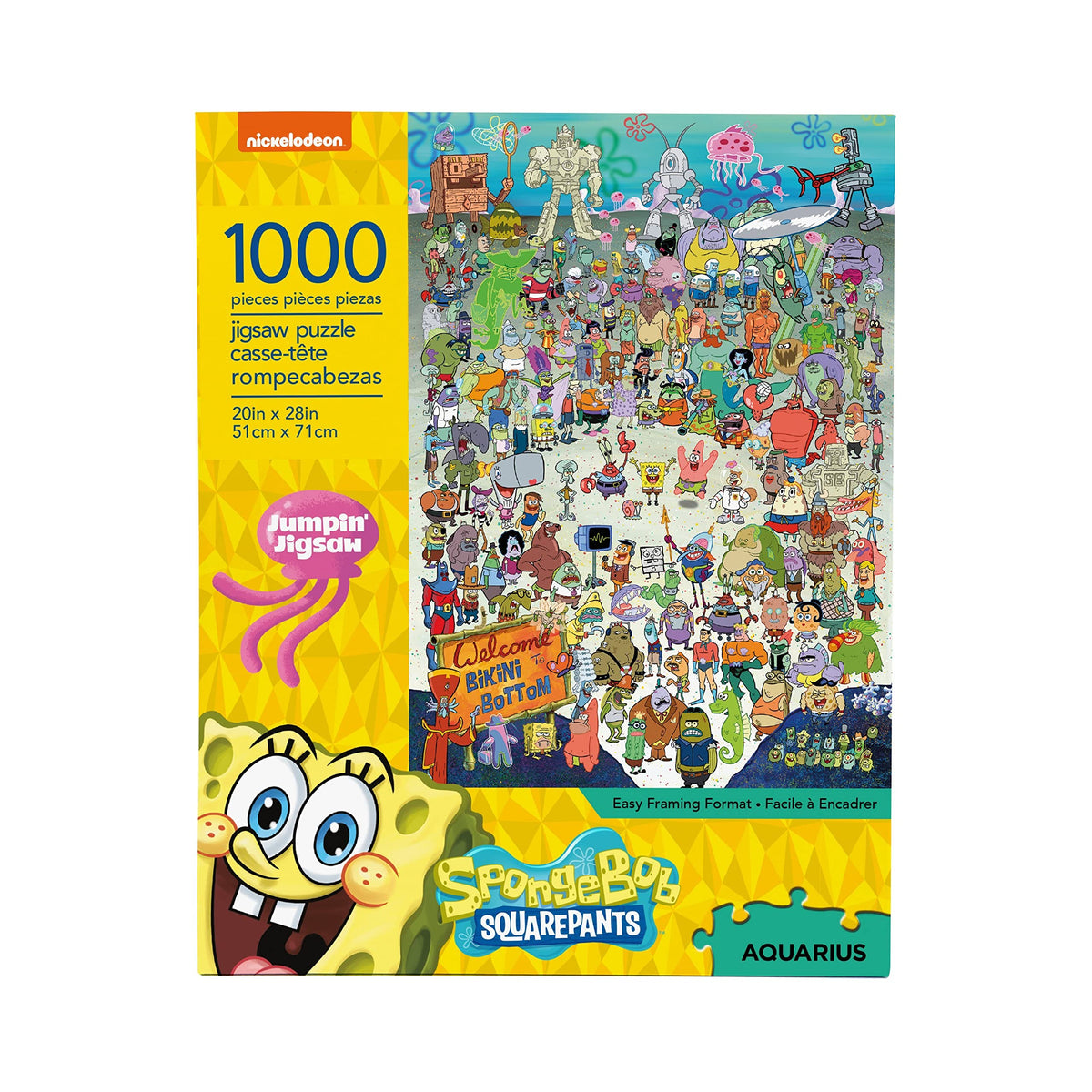 AQUARIUS SpongeBob SquarePants Puzzle (1000 Piece) – Officially Licensed, Glare-Free, 20x28 Inches