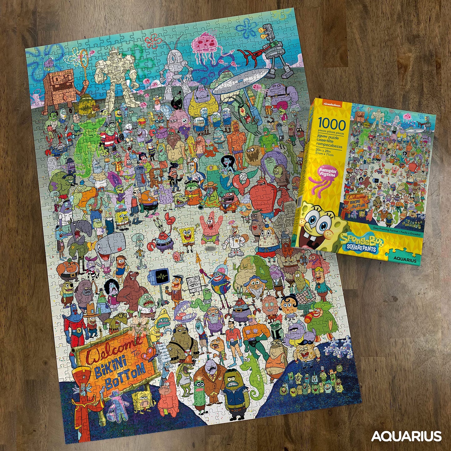 AQUARIUS SpongeBob SquarePants Puzzle (1000 Piece) – Officially Licensed, Glare-Free, 20x28 Inches