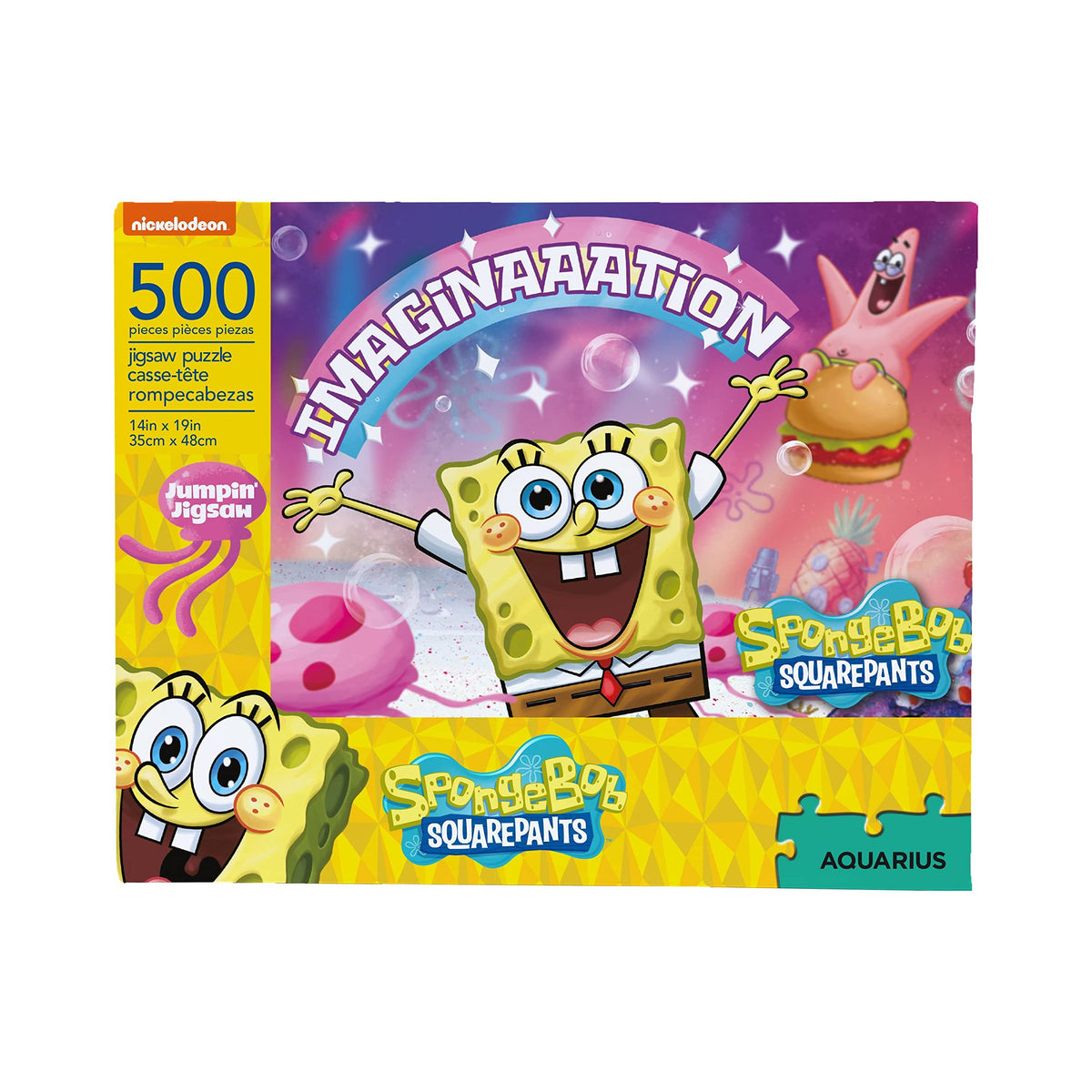 Aquarius Spongebob Squarepants Imagination Puzzle (500-Piece) – Official Licensed, Glare-Free, 14x19 in