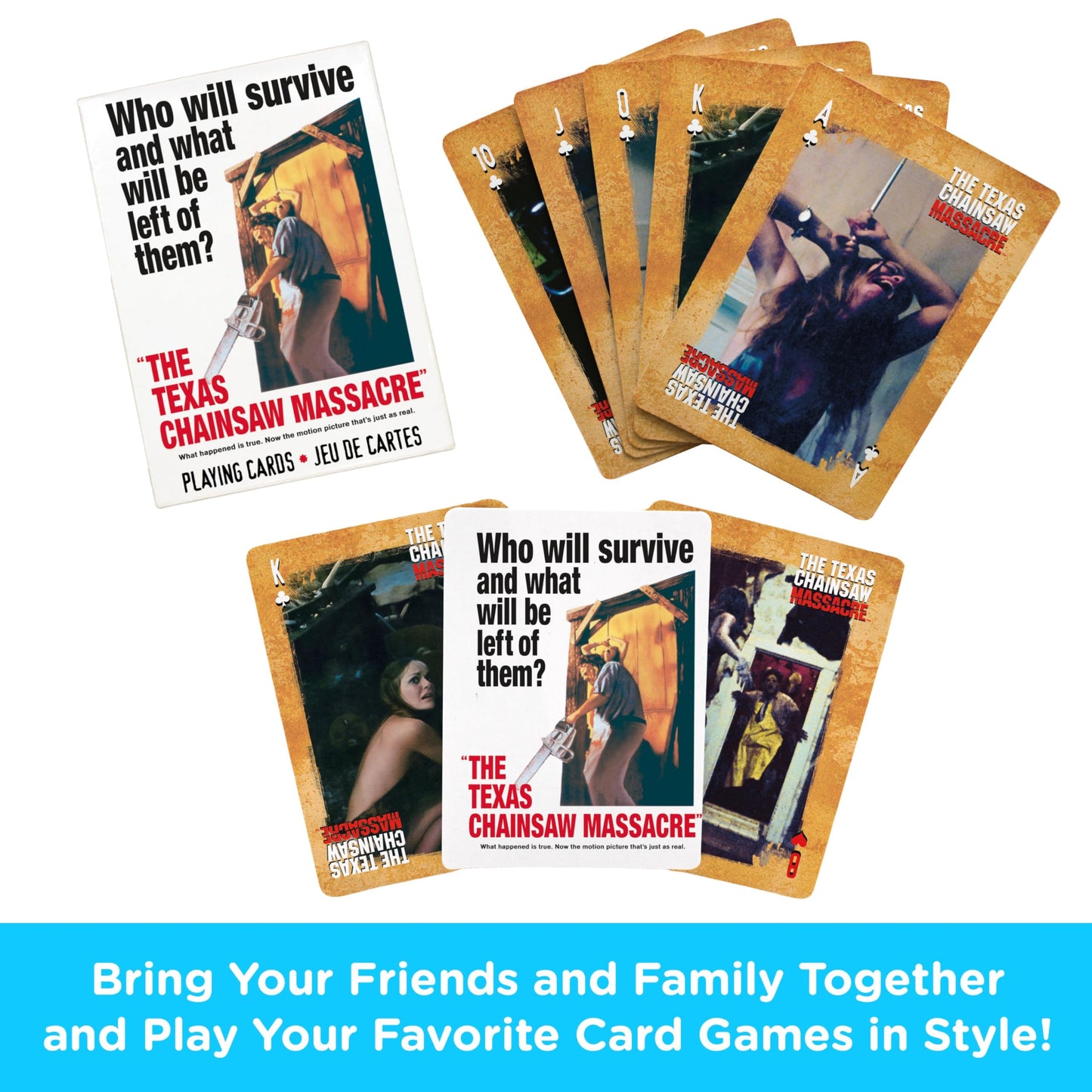 AQUARIUS Texas Chainsaw Massacre Playing Cards Deck - Officially Licensed Horror Card Set