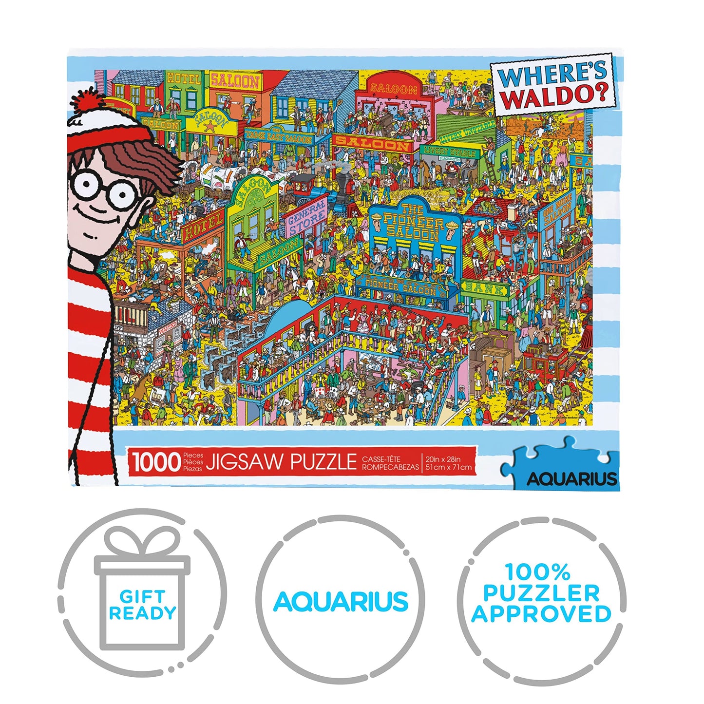 Aquarius Where's Waldo Wild Wild West Puzzle (1000 Pieces) – Glare-Free, Precision-Cut, Officially Licensed