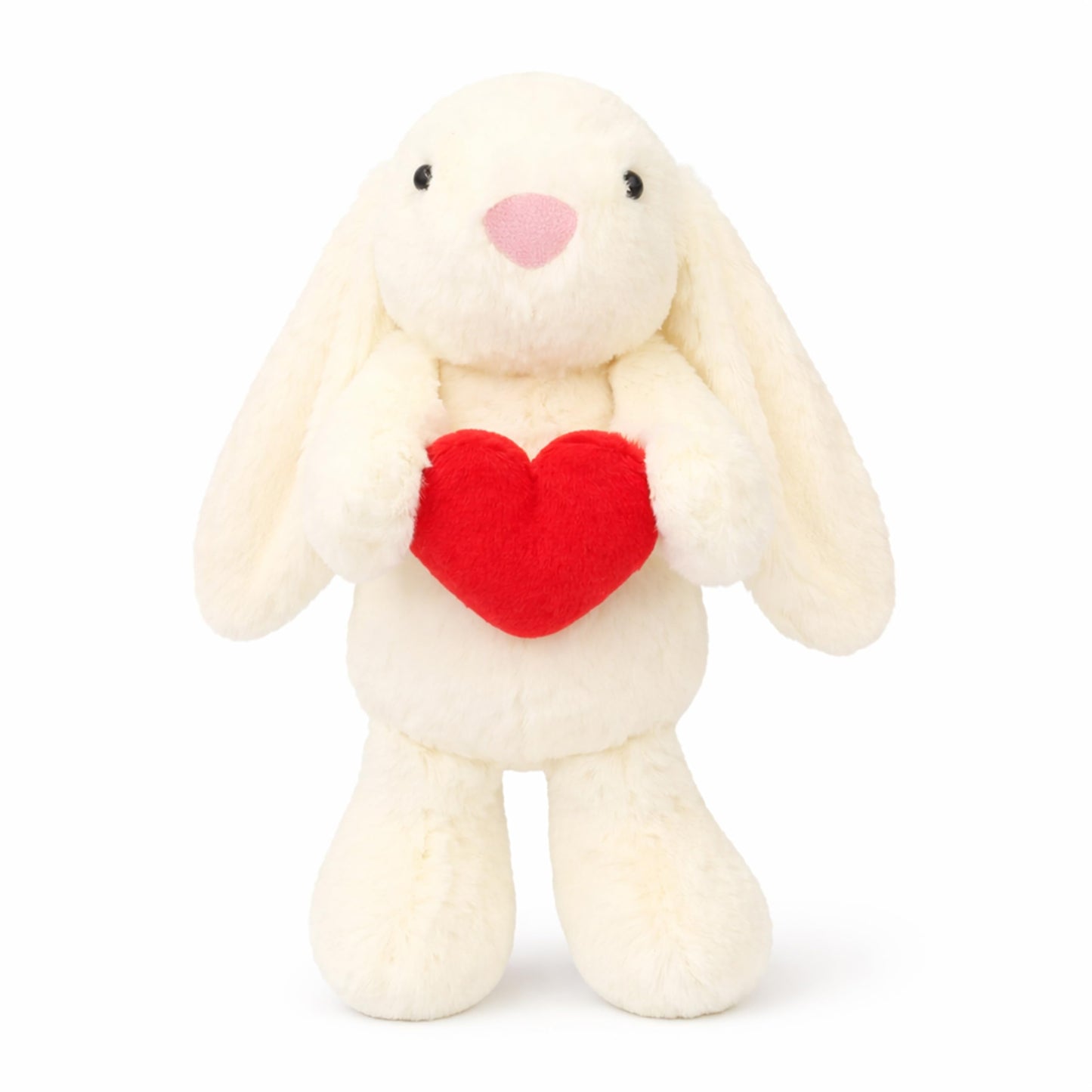 Aqushymallow Cow 8'' Bunny Plush with Red Heart – Soft Stuffed Toy for Kids & Adults