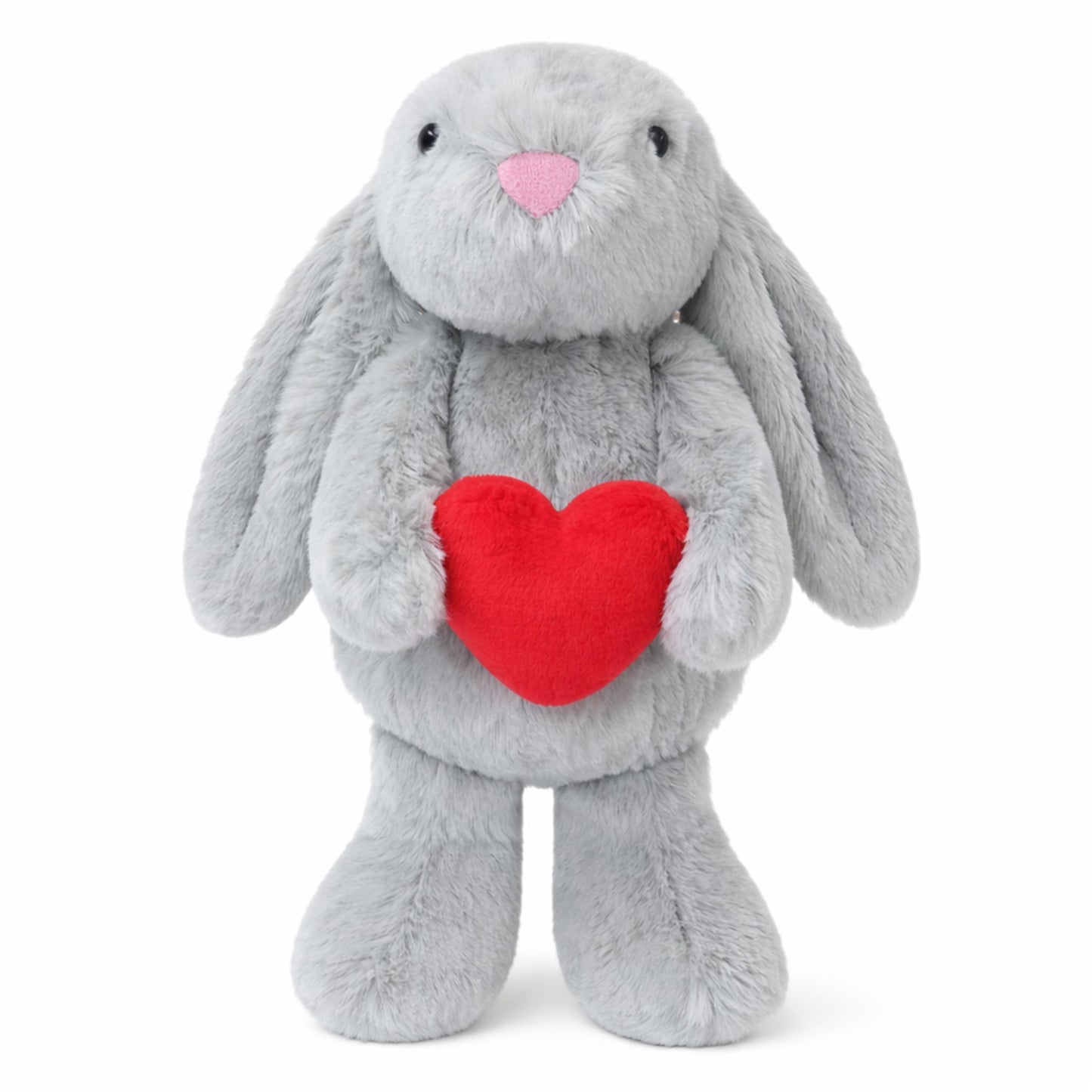 Aqushymallow Cow 8-inch Bunny Plush with Red Heart - Soft Stuffed Toy Gift