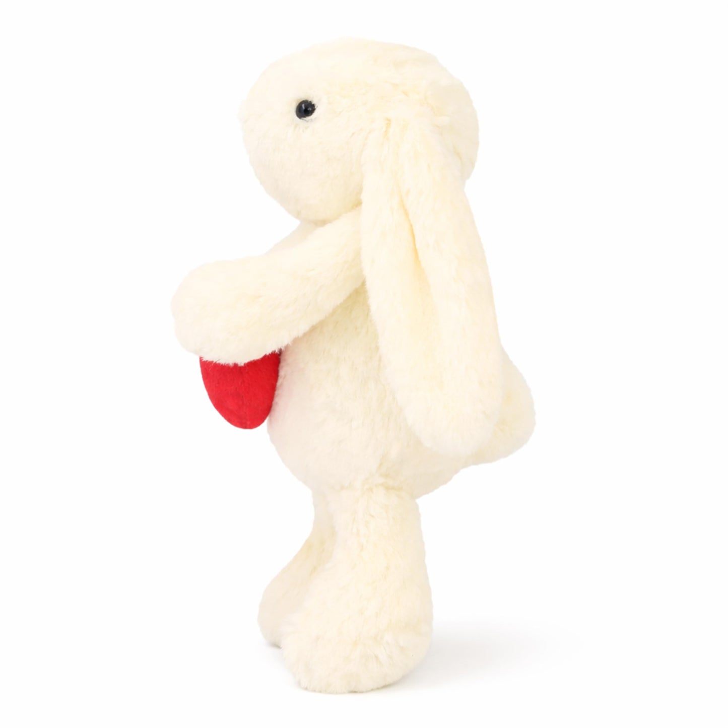 Aqushymallow Cow 8'' Bunny Plush with Red Heart – Soft Stuffed Toy for Kids & Adults