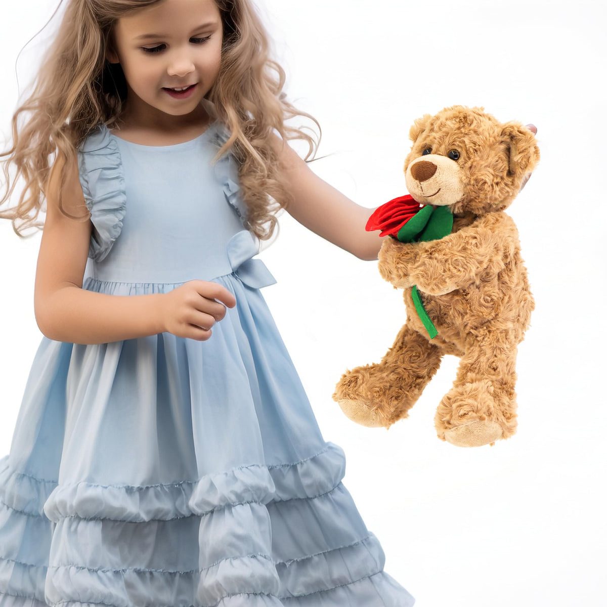 Aqushymallow Cow Teddy Bear Plush – Rose-Holding Romantic Plush Toy