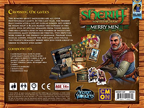 Arcane Wonders Sheriff of Nottingham: Merry Men Expansion – 6th Player, Black Market, Laws