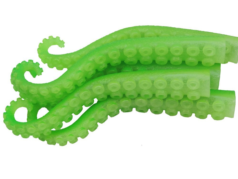 Archie McPhee Set of Five Green Glow-in-the-Dark Finger Tentacle Puppets