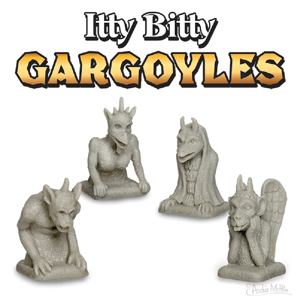 Archie McPhee Itty Bitty Gargoyles — Set of 4 Desk Figurines