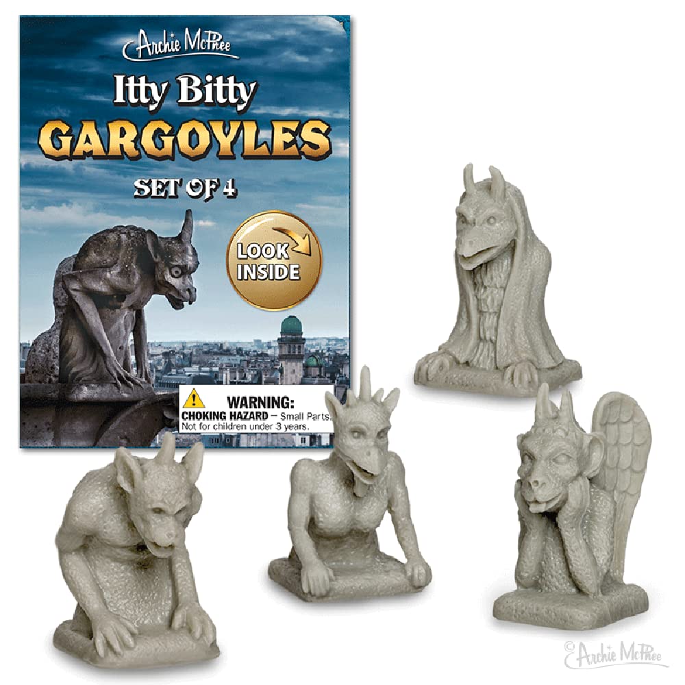 Archie McPhee Itty Bitty Gargoyles — Set of 4 Desk Figurines