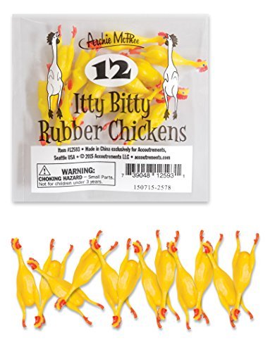 Archie McPhee Itty Bitty Rubber Chickens by Archie McPhee – Tiny Desk Figurines