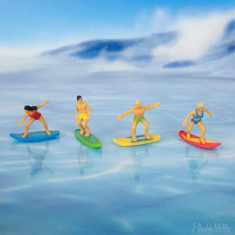 Archie McPhee Itty Bitty Surfer: Bag of 8 Miniature Soft Vinyl Figures