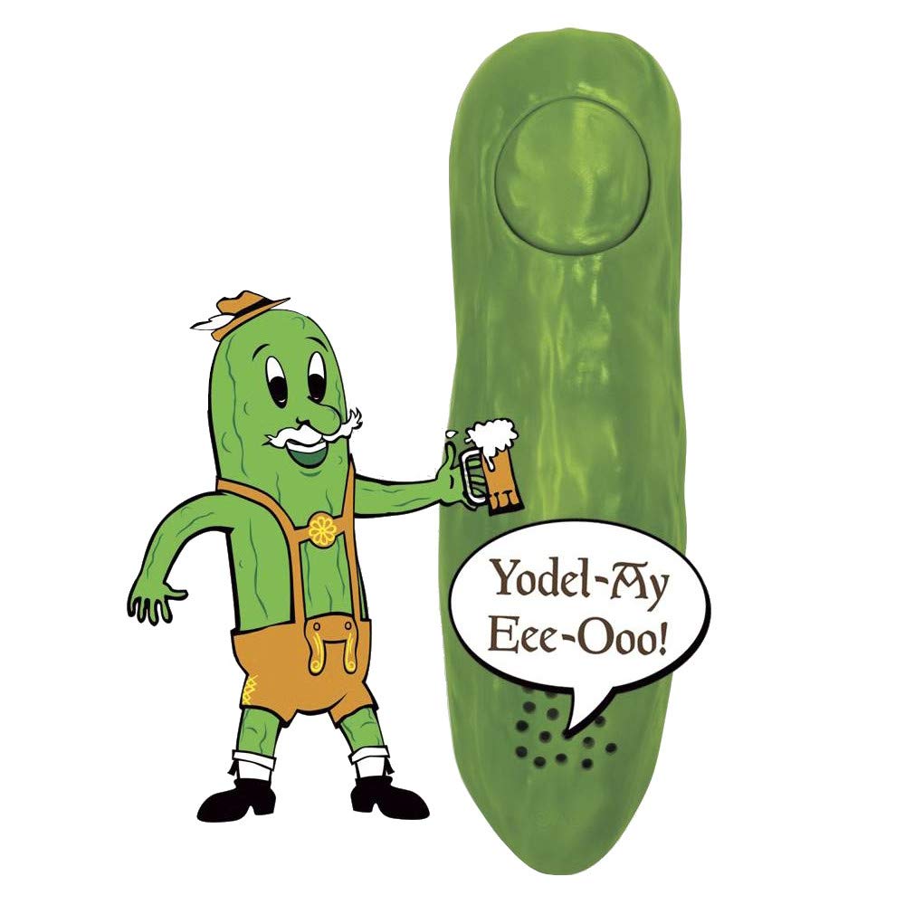 Archie McPhee Yodeling Pickle – Button-Activated Musical Toy, Fun Gift, 5.25 Inch, Multi-Colored