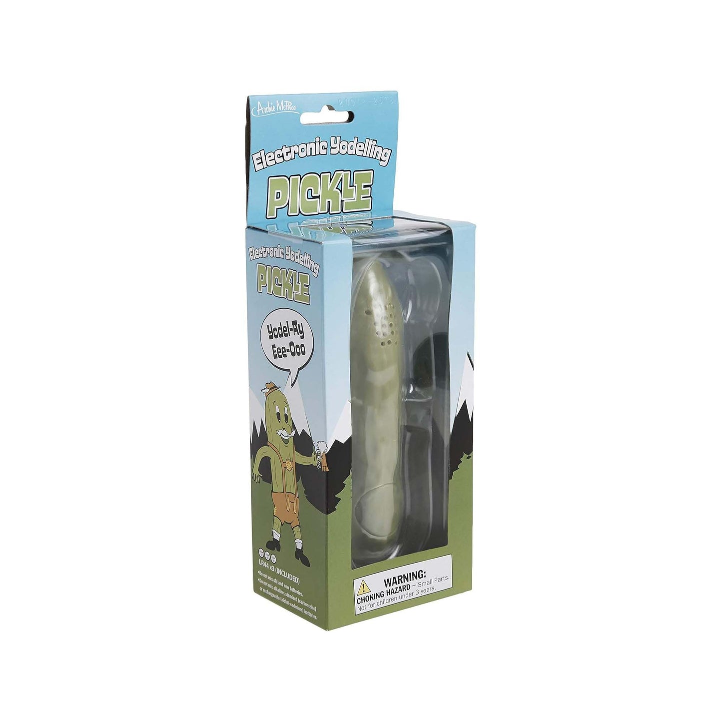 Archie McPhee Yodeling Pickle – Button-Activated Musical Toy, Fun Gift, 5.25 Inch, Multi-Colored