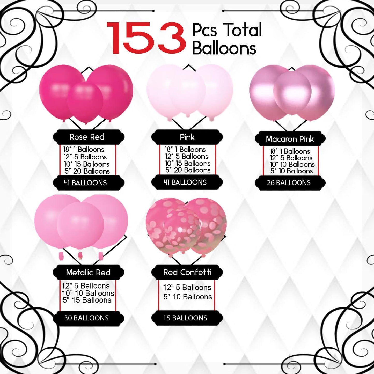 Archloon Pink Balloon Garland Kit – 157 Pcs Hot Pink & Metallic Rose Gold for Parties