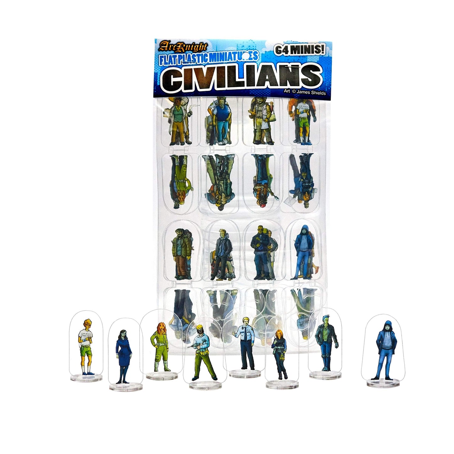 Arcknight Flat Plastic Civilians Miniatures – 64 Unique Sci‑Fi NPCs for Starfinder, Shadowrun & RPGs