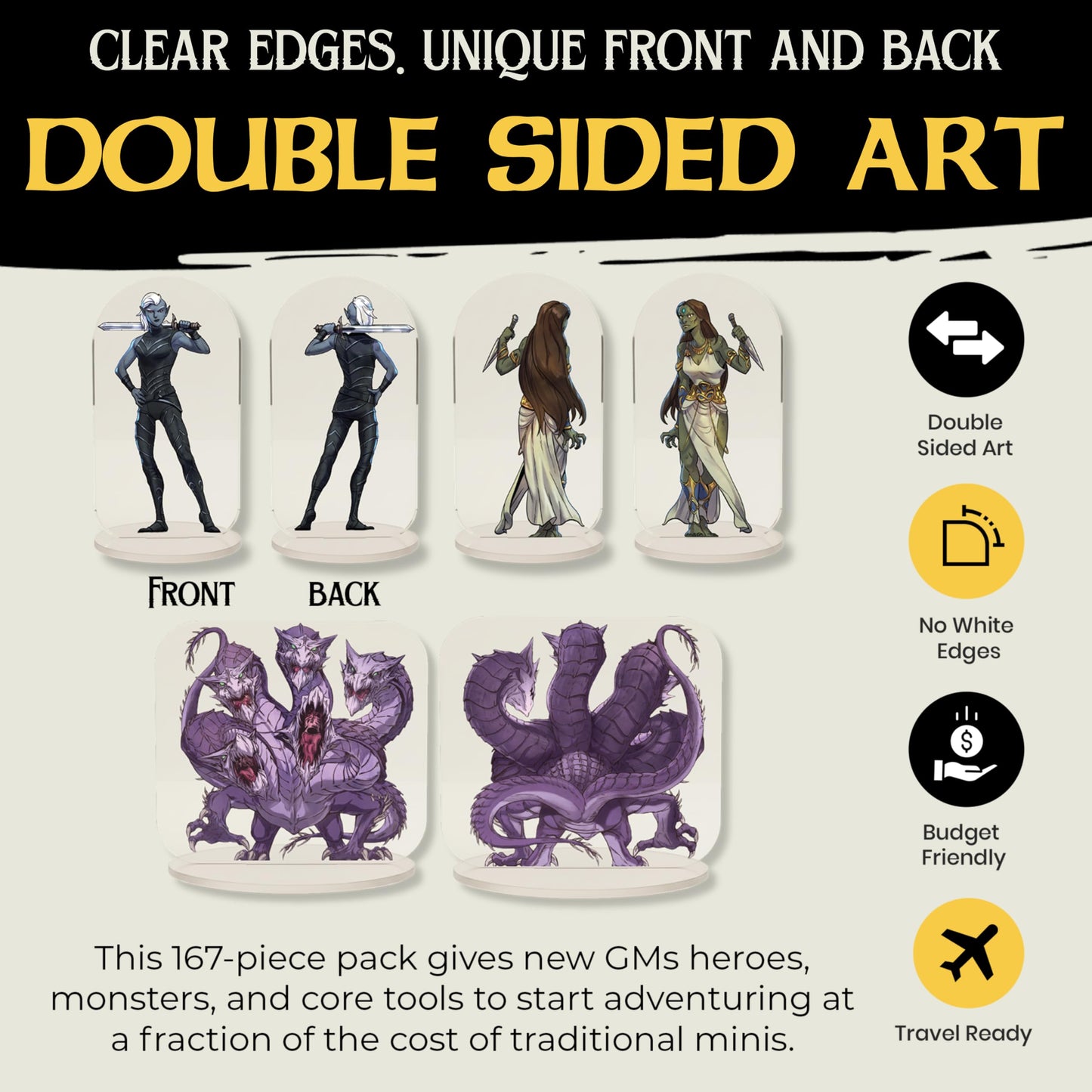 Arcknight Flat Plastic Miniatures DM Starter Set – 167 Unique Minis for DND 5e & Pathfinder