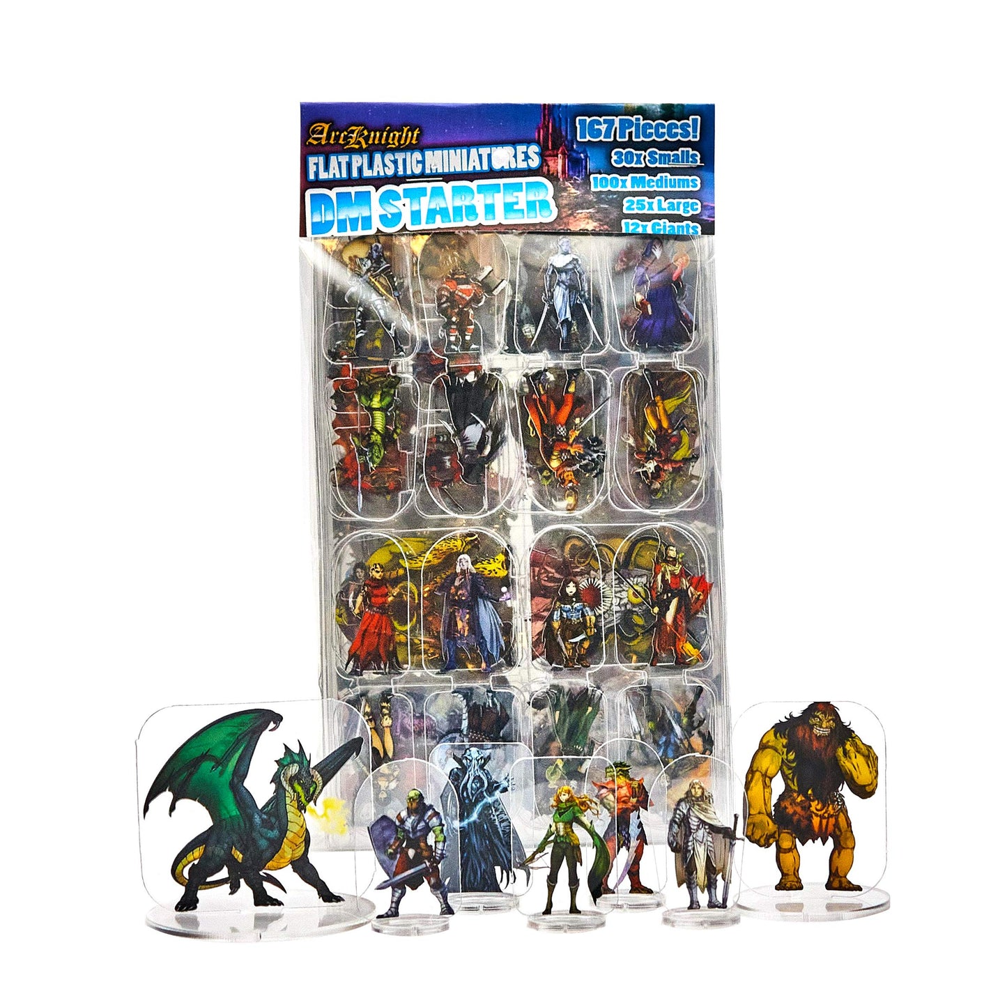 Arcknight Flat Plastic Miniatures DM Starter Set – 167 Unique Minis for DND 5e & Pathfinder