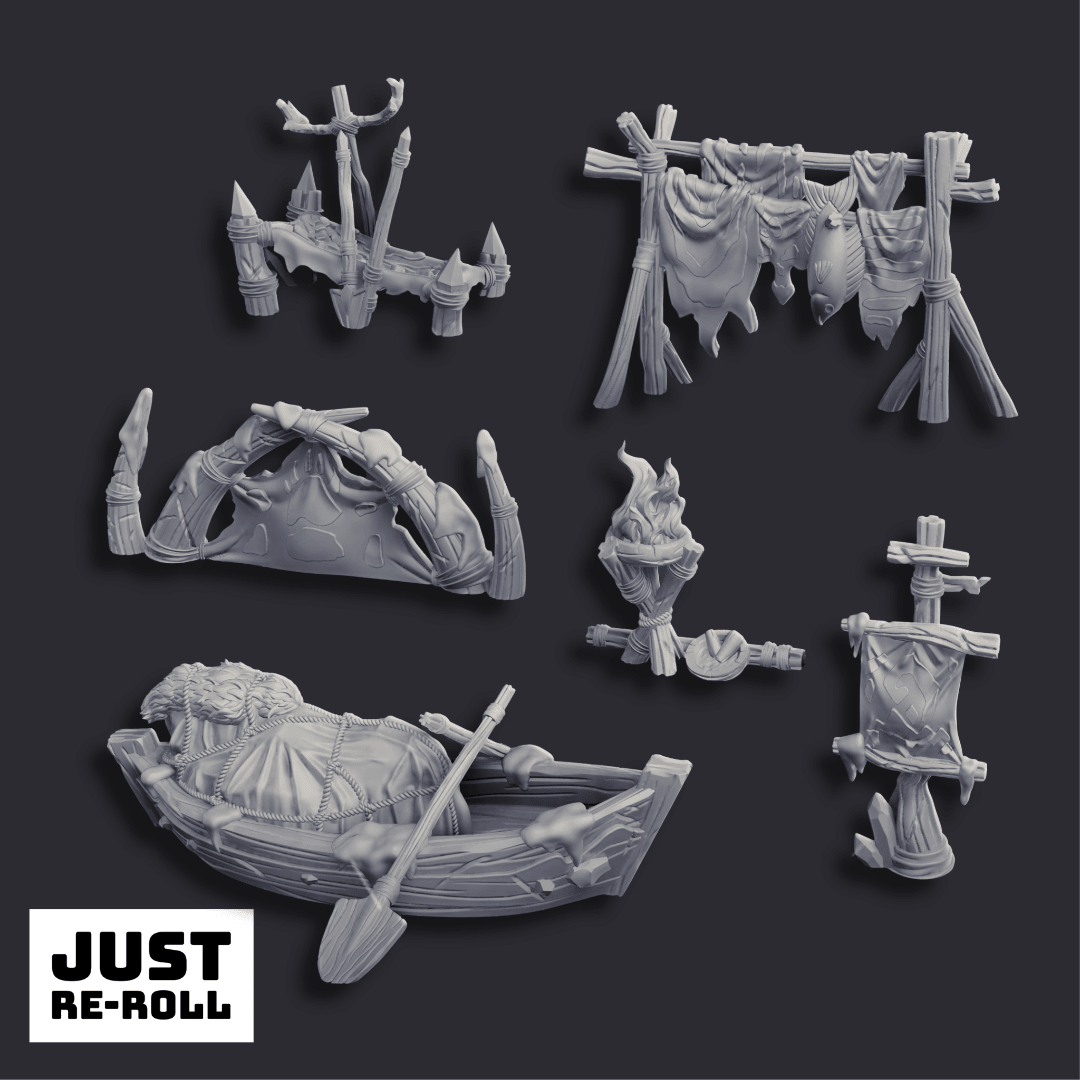 Arctic Camp Props - 3D Printed Miniature Terrain