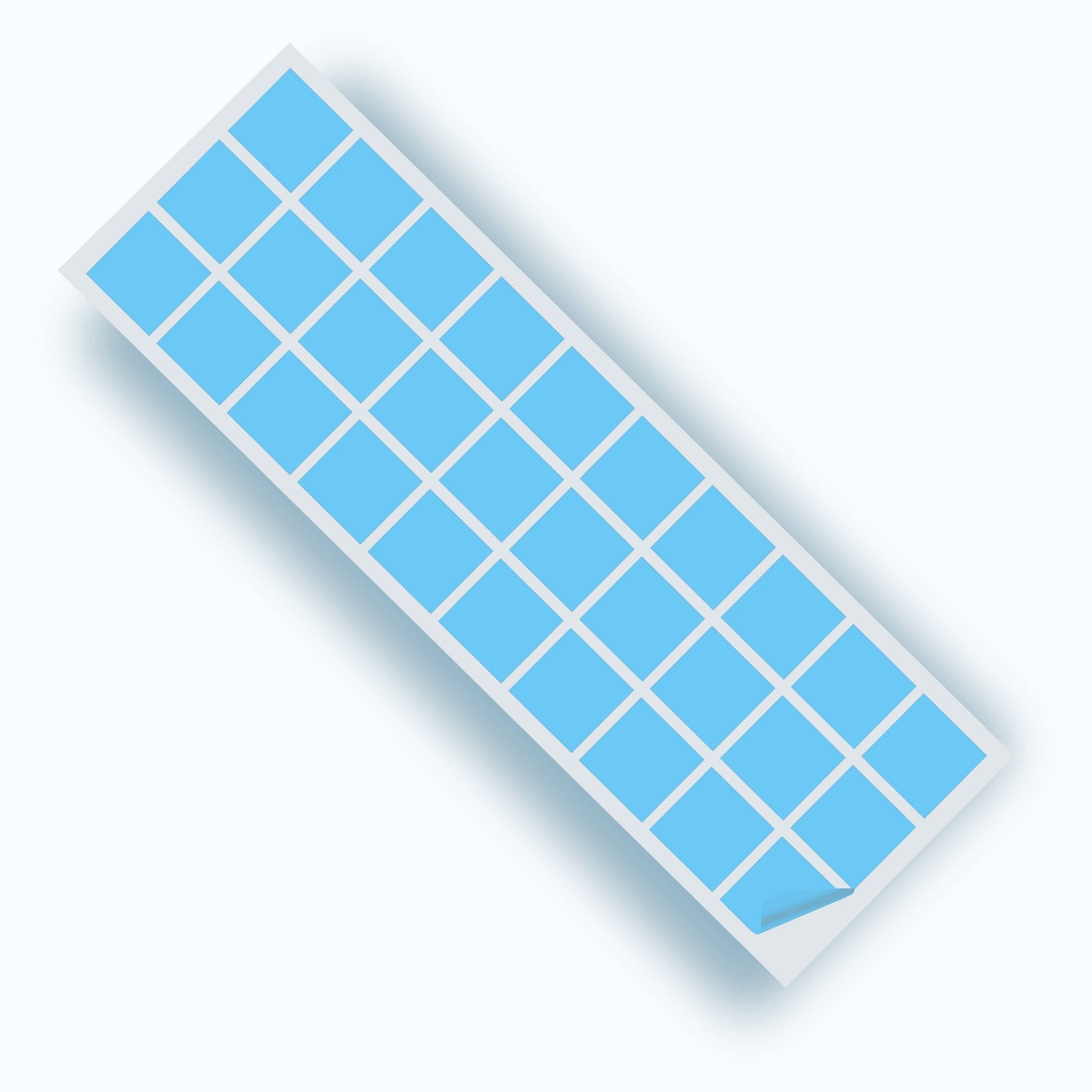 Arctic Blue Gloss 2 in SQ Vinyl Wall Tile Stickers Kitchen & Bathroom Transfers