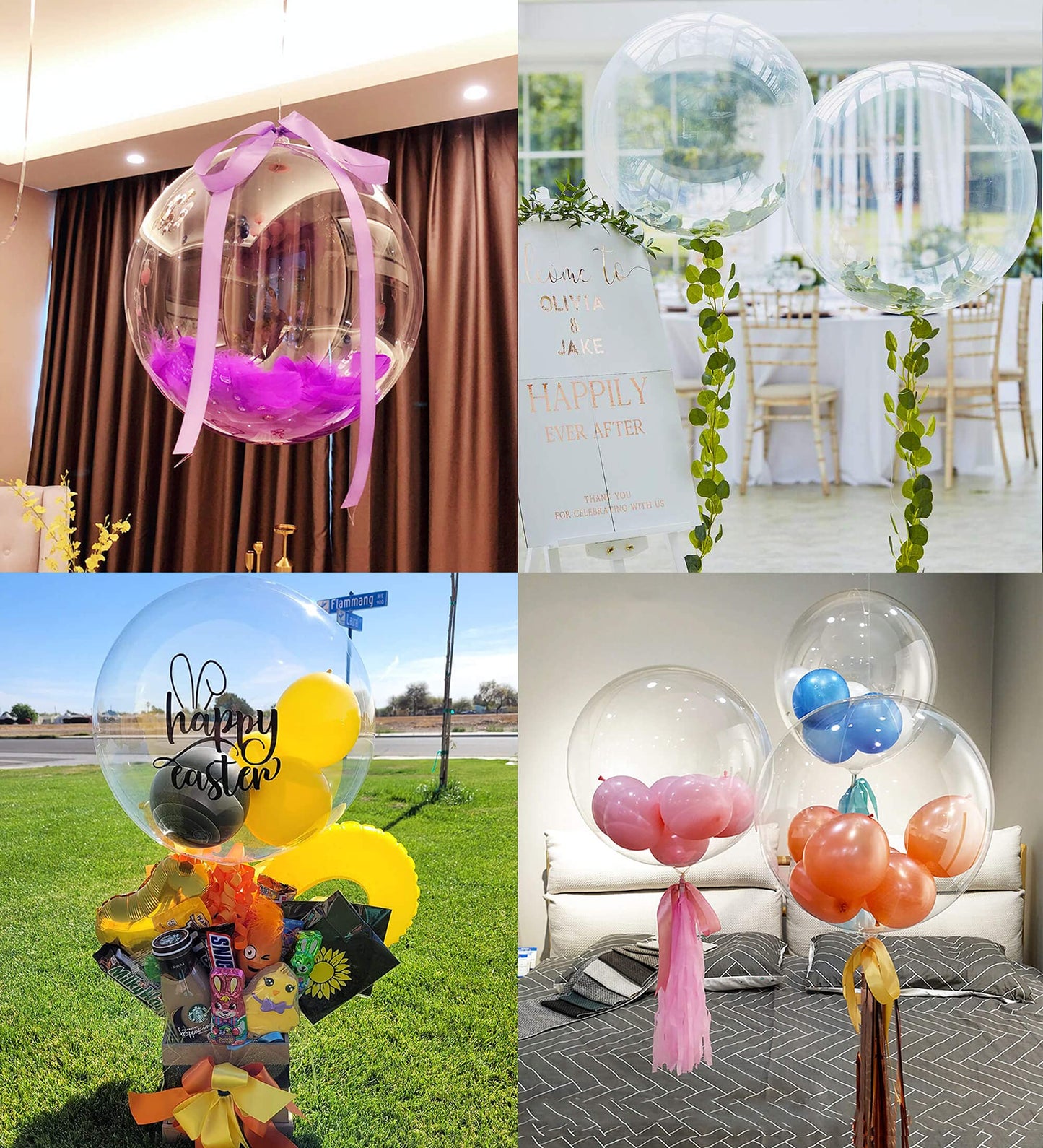 Aredpoook 36 Inch Bobo Balloons — 8 Clear Bubble Balloons for Weddings, Christmas & Parties