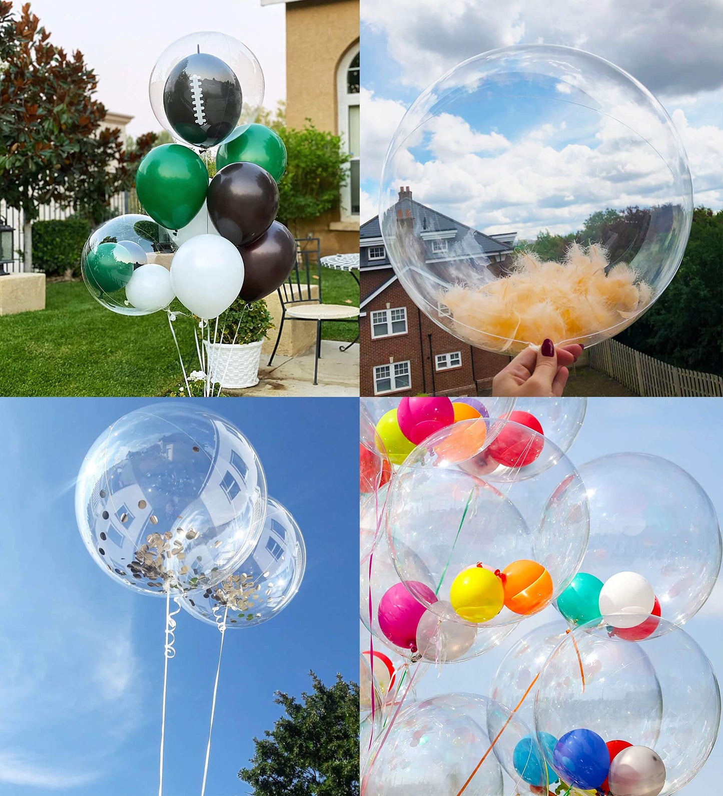 Aredpoook 20-Inch Bobo Balloons – 30 Clear Bubble Balloons for Weddings & Parties