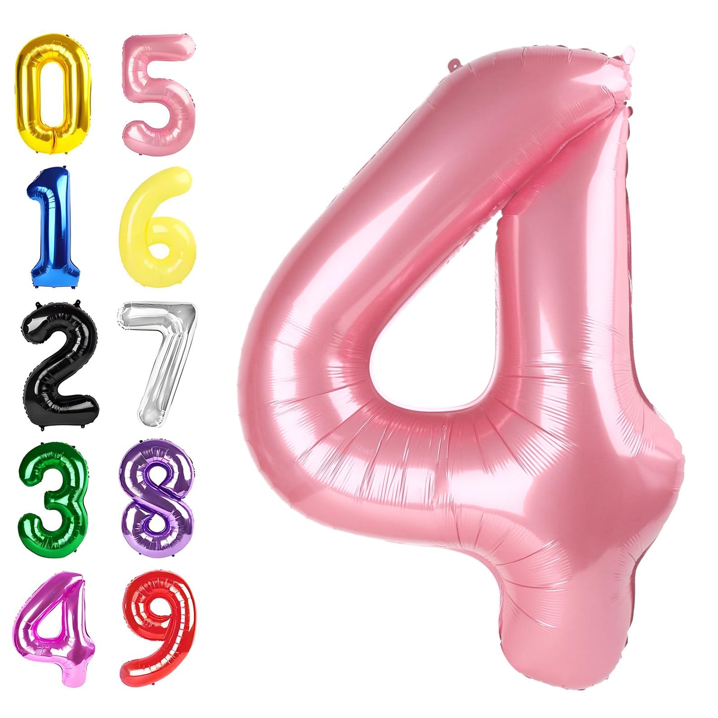 Argthjy 40-Inch Pearl Pink Number 4 Foil Balloon | Large Birthday Party Decor