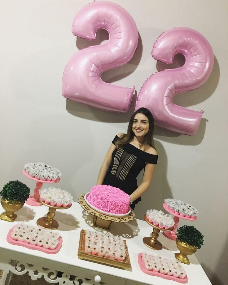 Argthjy 7 Balloon Pearl Pink Number Balloon – 40 Inch Birthday & Party Decor