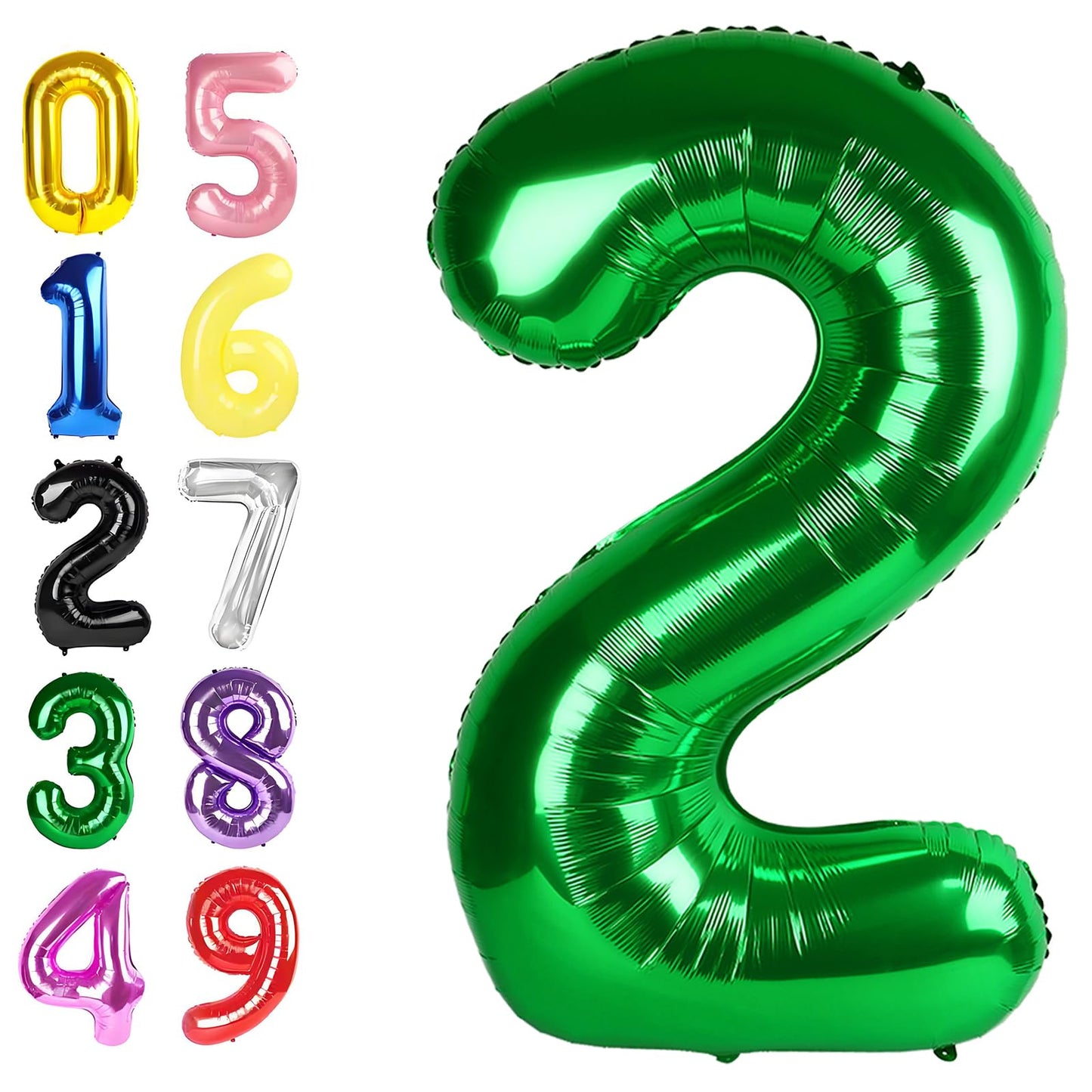 Argthjy 40-Inch Dark Green Number Balloon – Foil 2-Digit Party Decor for Birthdays & Celebrations