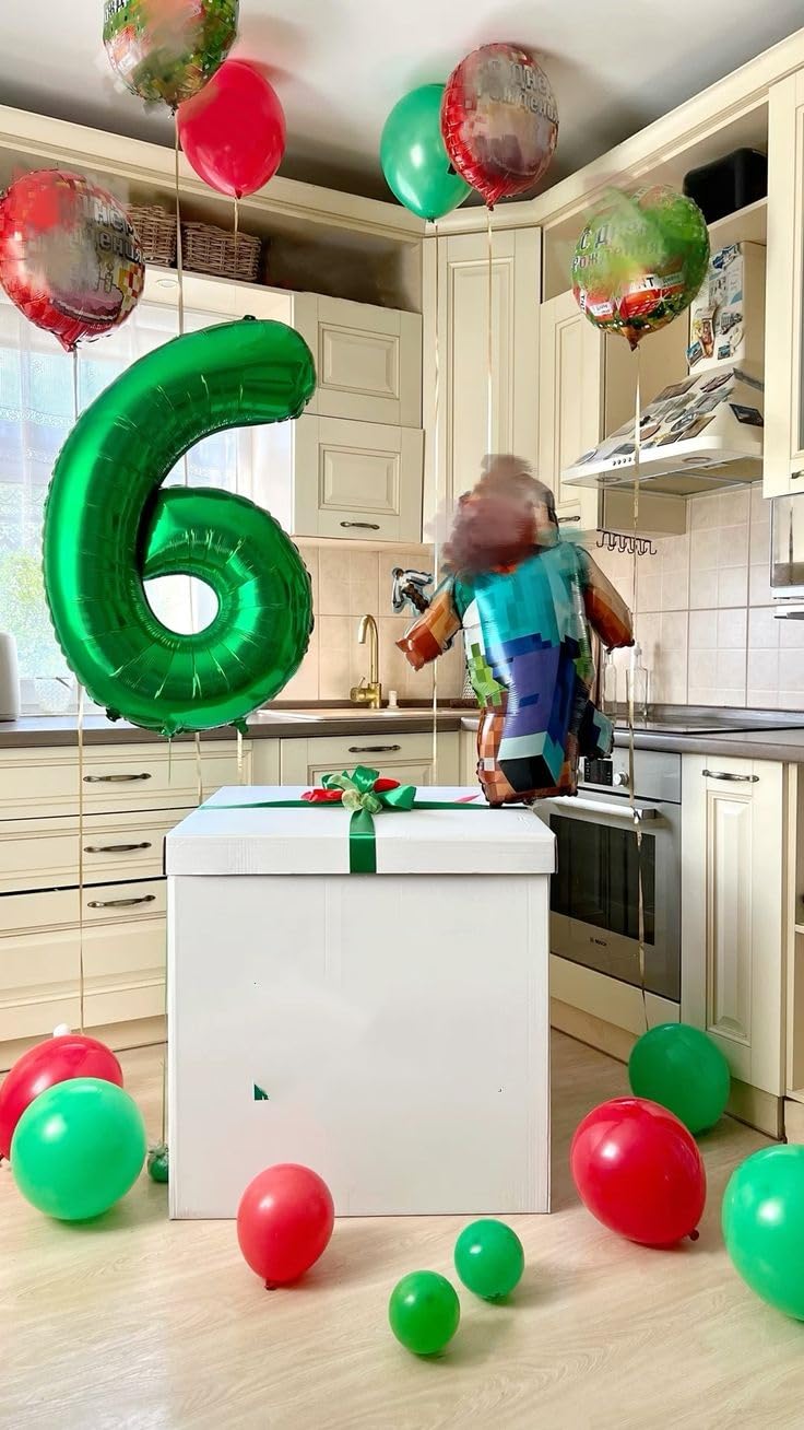 Argthjy 40-Inch Foil Number 6 Balloon | Large Birthday Decoration for Men and Women