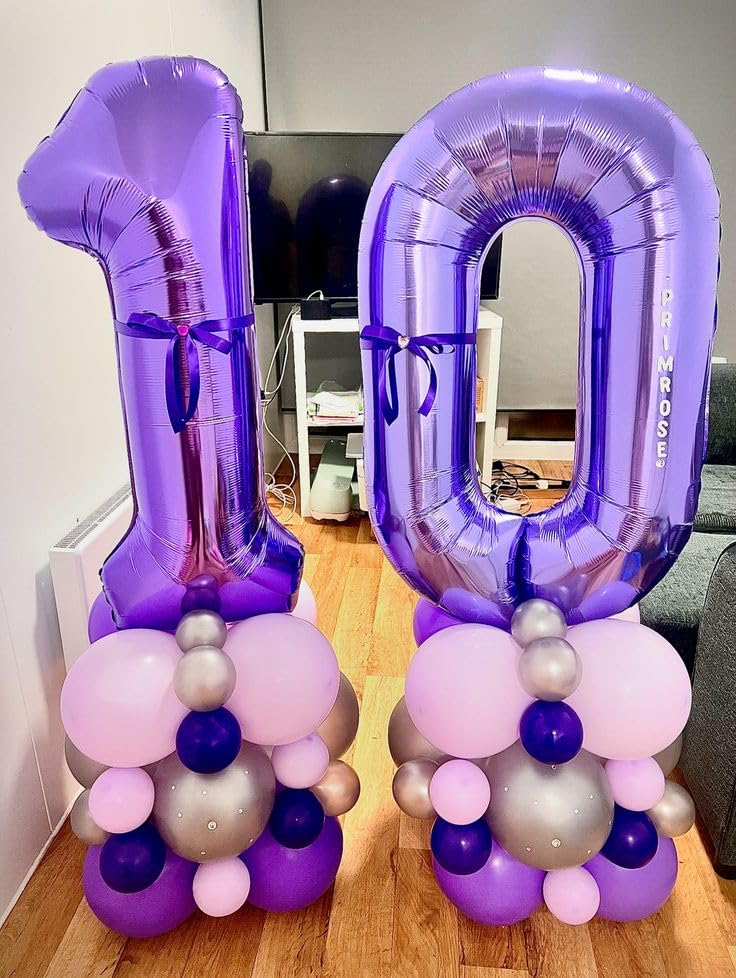 Argthjy Purple 9 Birthday Balloon – 40 Inch Foil Number Balloon