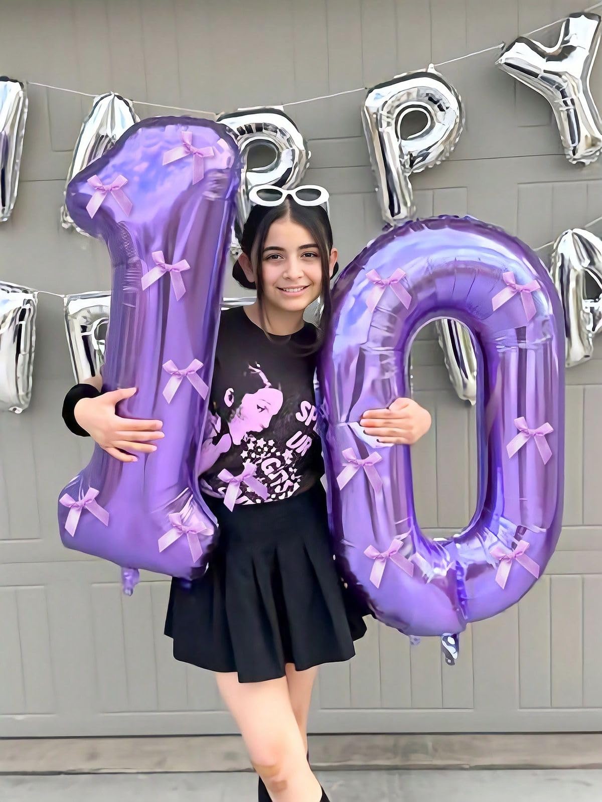 Argthjy 40 Inch Purple 8-Number Balloon | Large Foil Birthday Decor