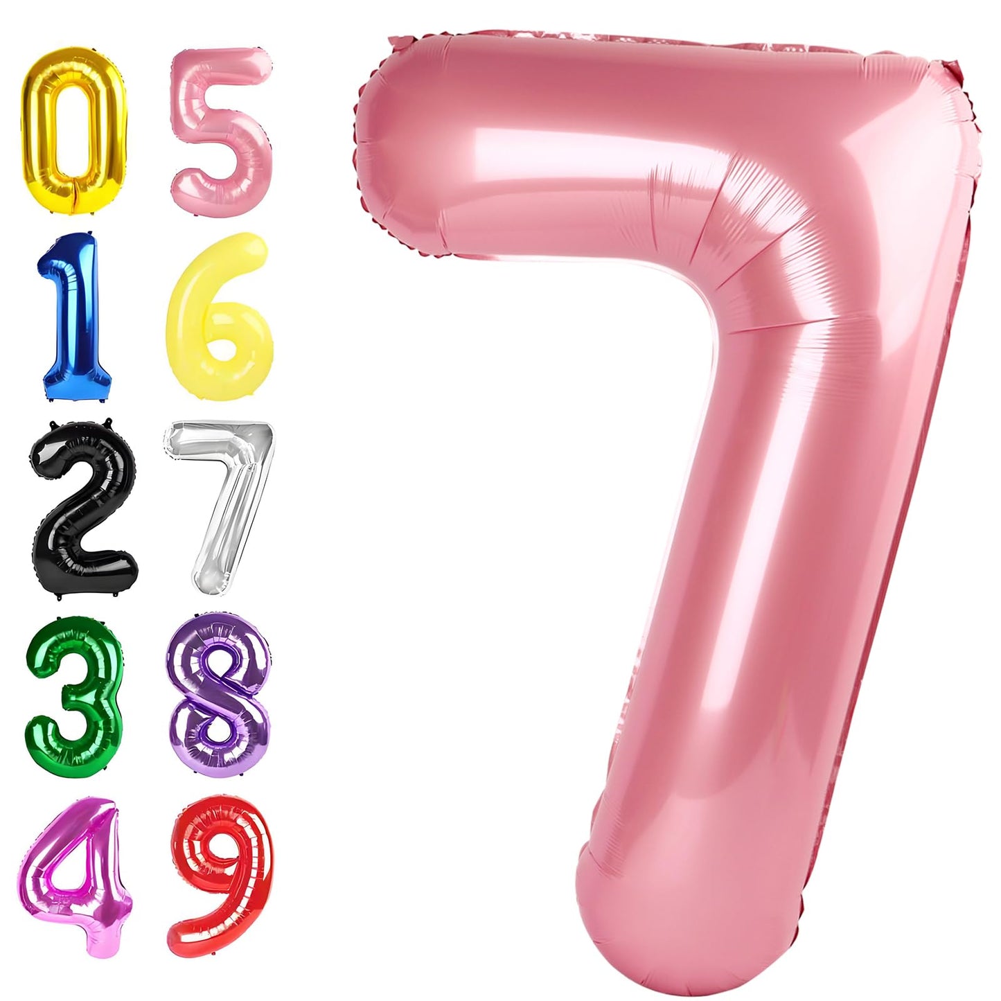 Argthjy 7 Balloon Pearl Pink Number Balloon – 40 Inch Birthday & Party Decor