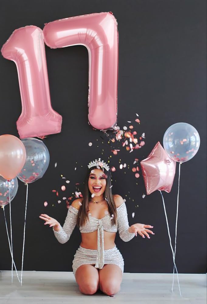 Argthjy 7 Balloon Pearl Pink Number Balloon – 40 Inch Birthday & Party Decor