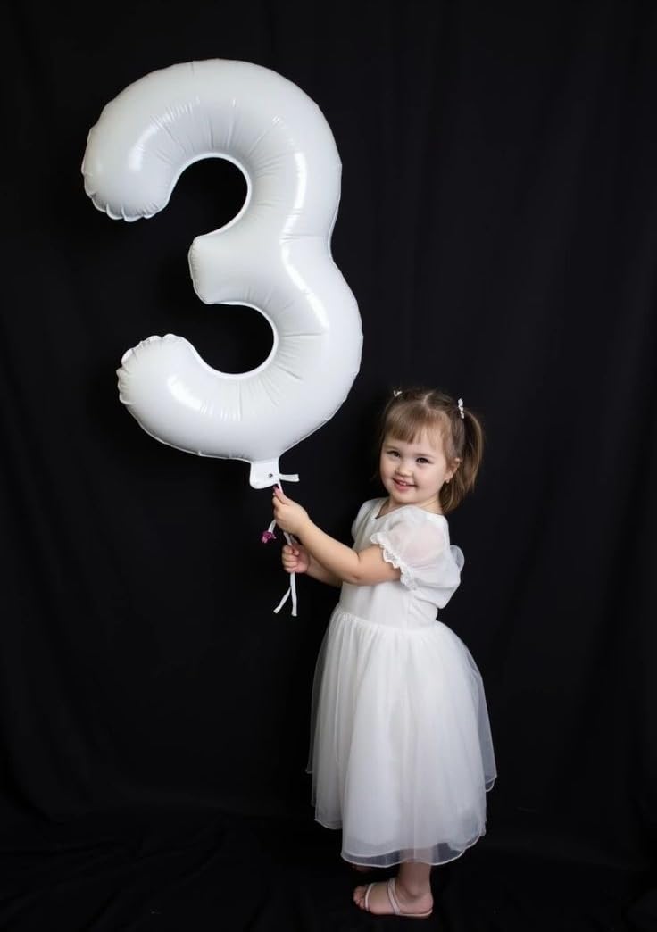 Argthjy 40-Inch White Number 4 Foil Balloon – Large Birthday & Celebration Decor