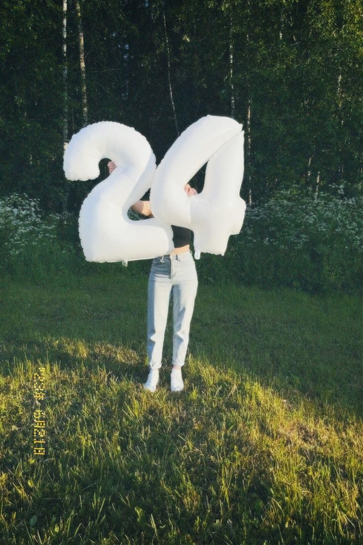 Argthjy 40-Inch White Number 4 Foil Balloon – Large Birthday & Celebration Decor