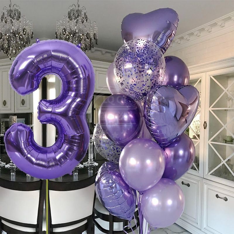 Argthjy 40 Inch Purple 8-Number Balloon | Large Foil Birthday Decor