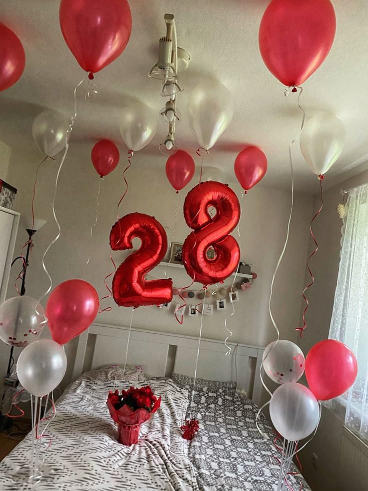 Argthjy 8 Birthday Balloon – 40 Inch Red Foil Number Balloon for Birthdays & Celebrations